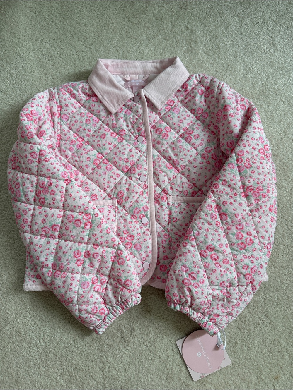 LoveShackFancy x Target, Charlotte Roseheart Quilted Barn Jacket, Medium